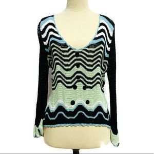 BCBGMAXAZRIA Crochet Knit Pullover Sweater Sz Medium